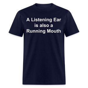 Unisex Classic Custom Running Mouth T Shirt - navy