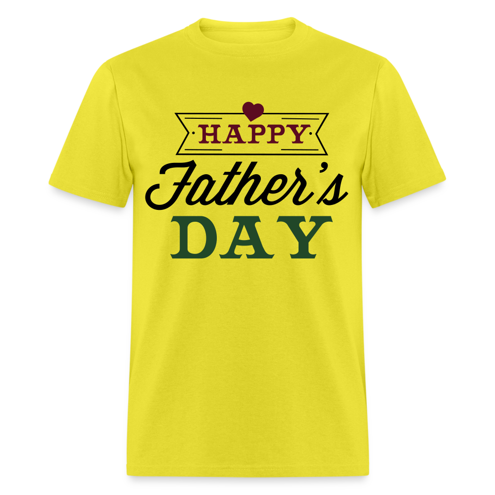 Unisex Father's Day Print T Shirt - yellow