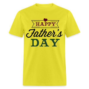 Unisex Father's Day Print T Shirt - yellow