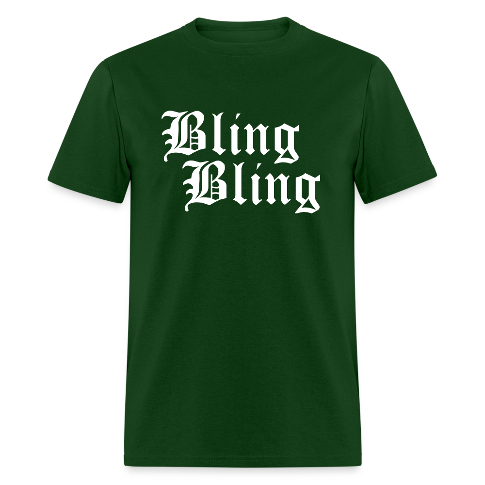 Unisex Bling Bling Print T Shirt - forest green