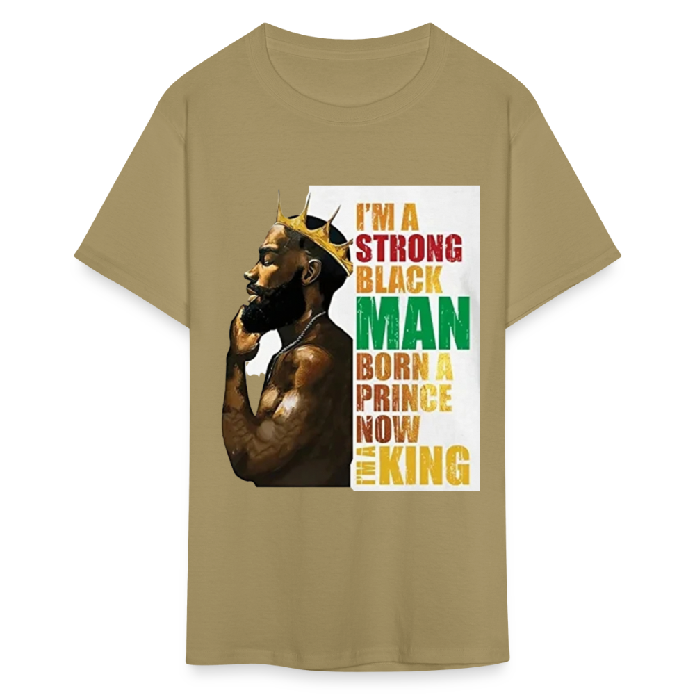 Men's Black King Print T Shirt - khaki