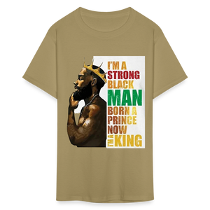 Men's Black King Print T Shirt - khaki