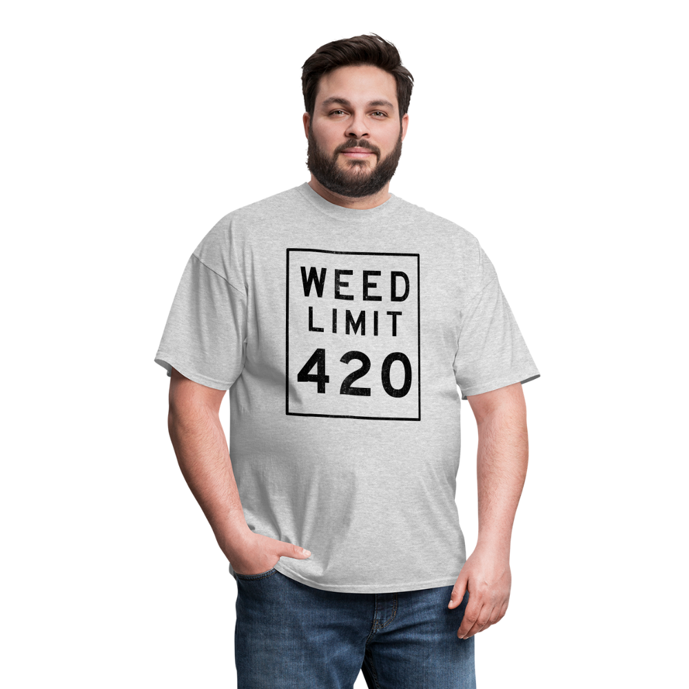 Unisex Weed Limit 420 Print T Shirt - heather gray