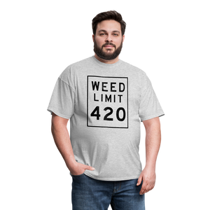 Unisex Weed Limit 420 Print T Shirt - heather gray