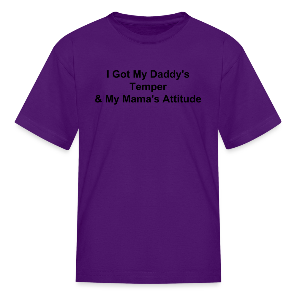 Kids Unisex Attitude Custom T Shirt - purple