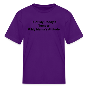 Kids Unisex Attitude Custom T Shirt - purple