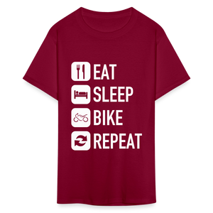 Unisex Classic Custom Sleep Repeat T Shirt - burgundy