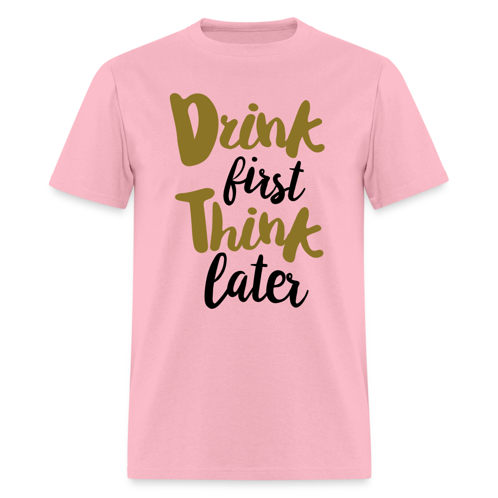 Unisex Drink Print T Shirt - pink