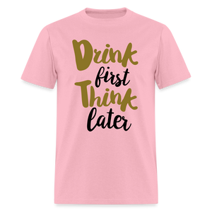 Unisex Drink Print T Shirt - pink