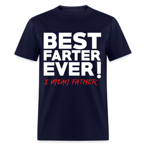 Men's Best Father Ever Print T-Shirt - navy