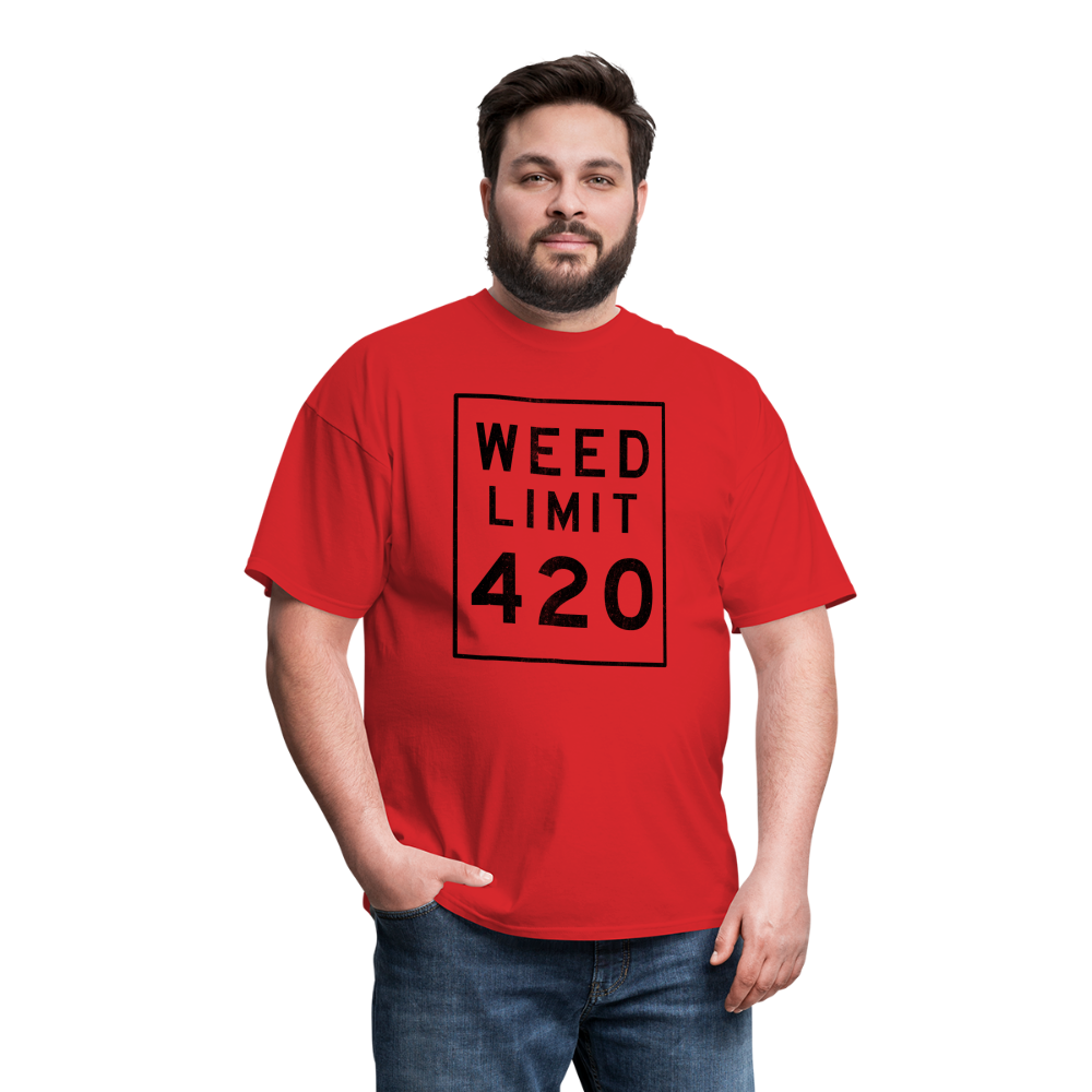 Unisex Weed Limit 420 Print T Shirt - red