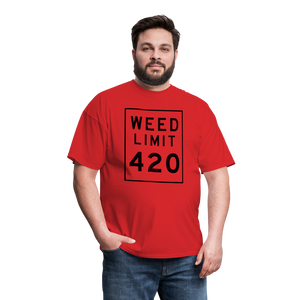 Unisex Weed Limit 420 Print T Shirt - red