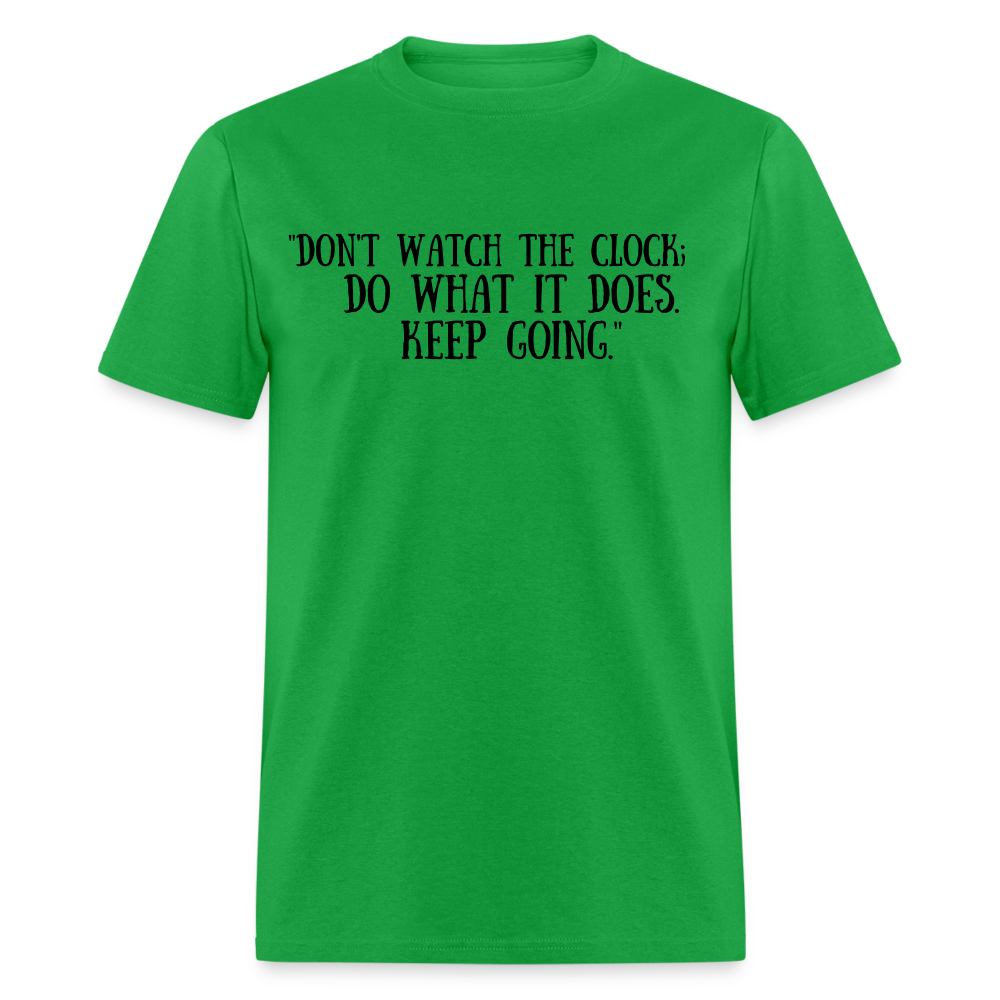 Unisex Classic  Watch the Clock Print T Shirt - bright green