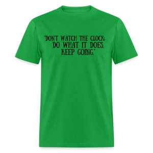 Unisex Classic  Watch the Clock Print T Shirt - bright green