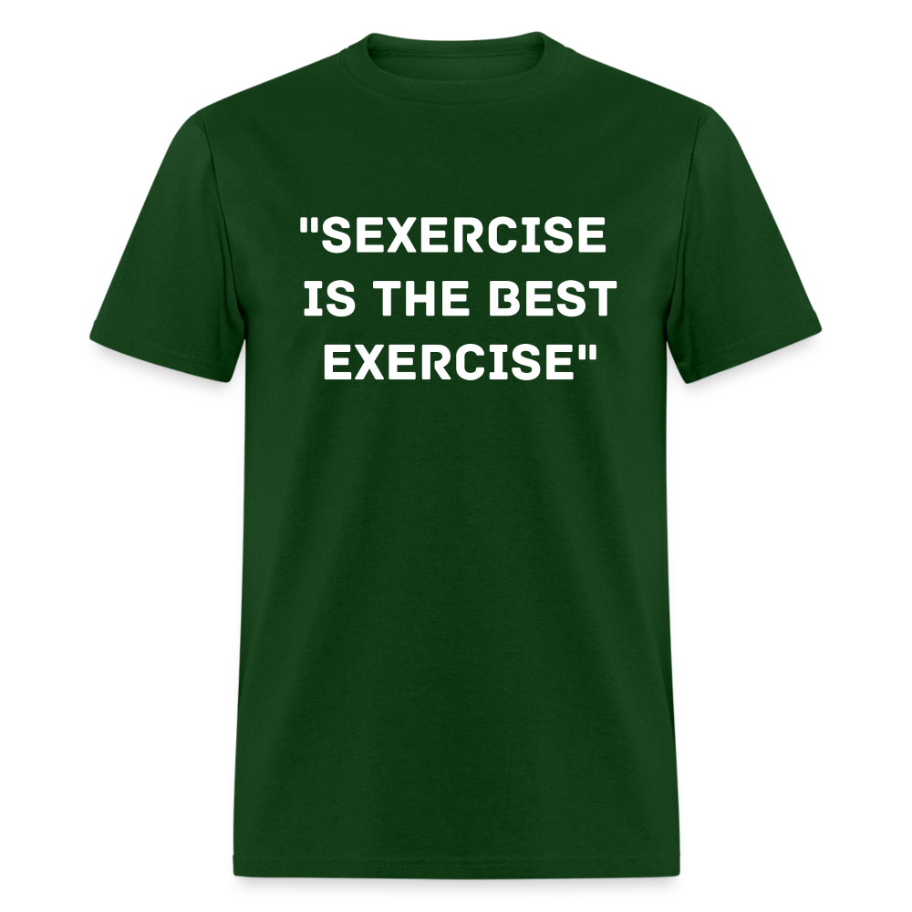 Unisex Classic Fruit of the Loom Exercise Print T Shirt - forest green