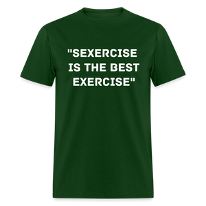 Unisex Classic Fruit of the Loom Exercise Print T Shirt - forest green