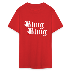 Unisex Bling Bling Print T Shirt - red