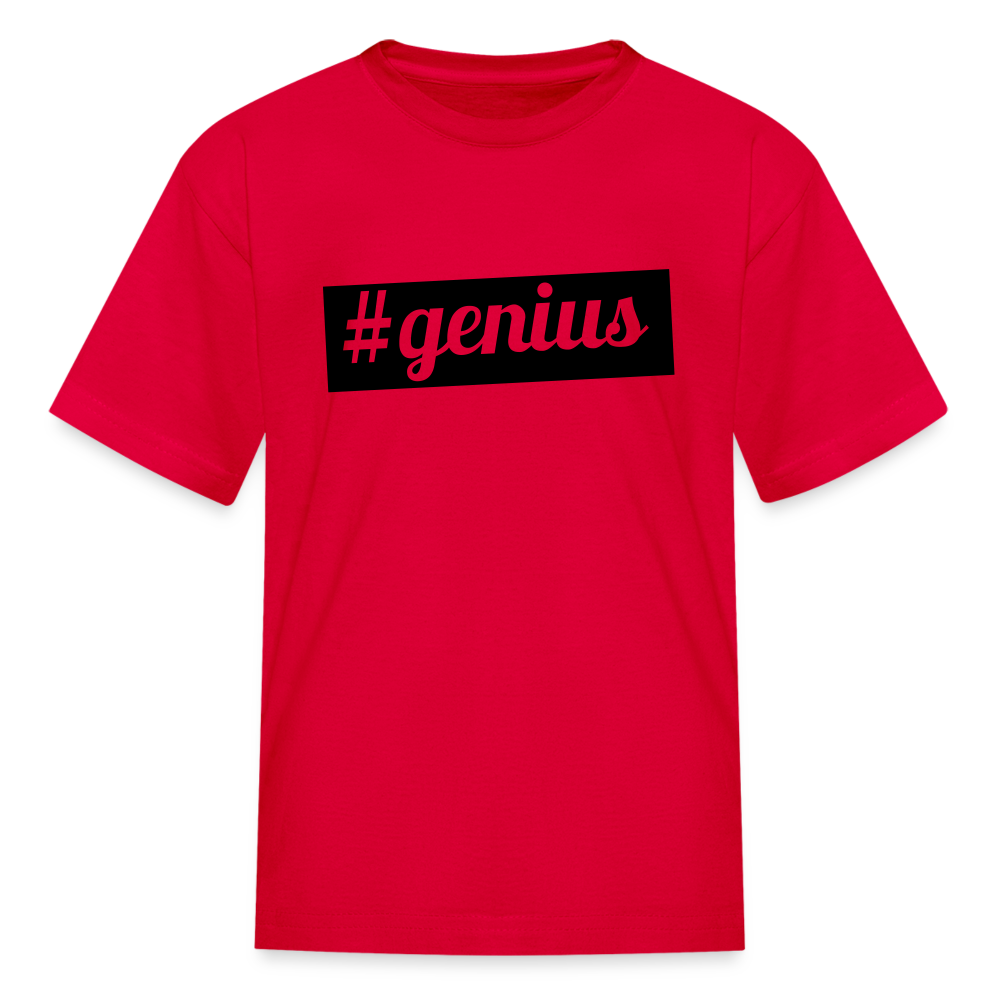 Kids' Hashtag Era Genius T Shirt - red