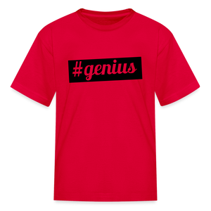 Kids' Hashtag Era Genius T Shirt - red