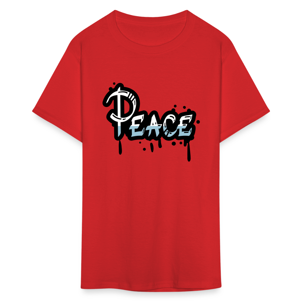 Unisex Peace Print T Shirt - red