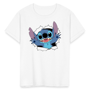 Kids and Babies Unisex Stitch Print  T-Shirt - white