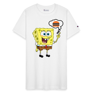 Unisex Champion SpongeBob Print T Shirt - white