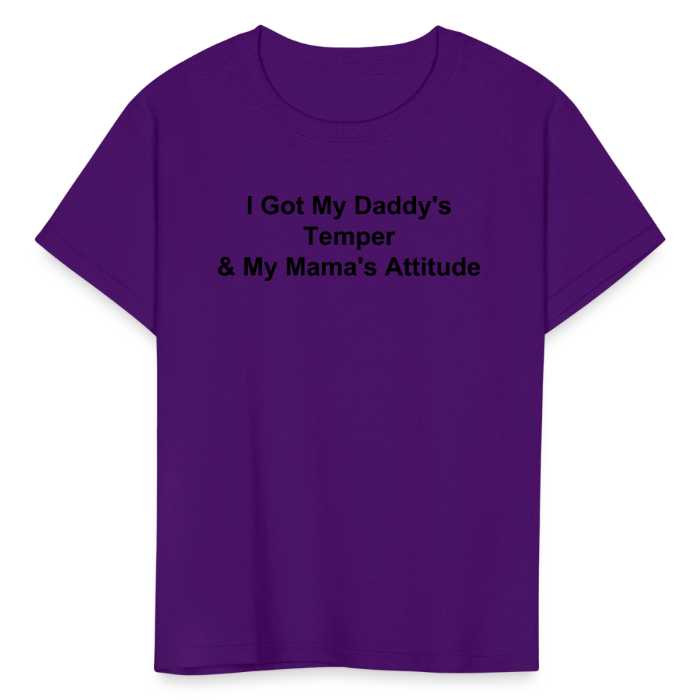 Kids Unisex Attitude Custom T Shirt - purple