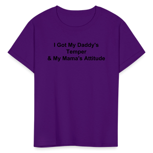 Kids Unisex Attitude Custom T Shirt - purple