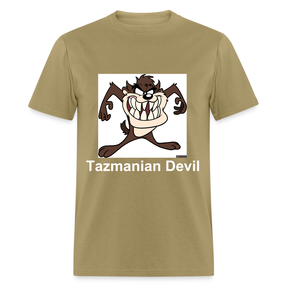 Unisex Tazmanian Devil Classic Print T Shirt - khaki