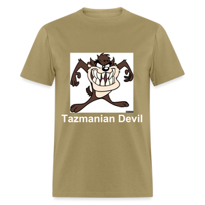 Unisex Tazmanian Devil Classic Print T Shirt - khaki