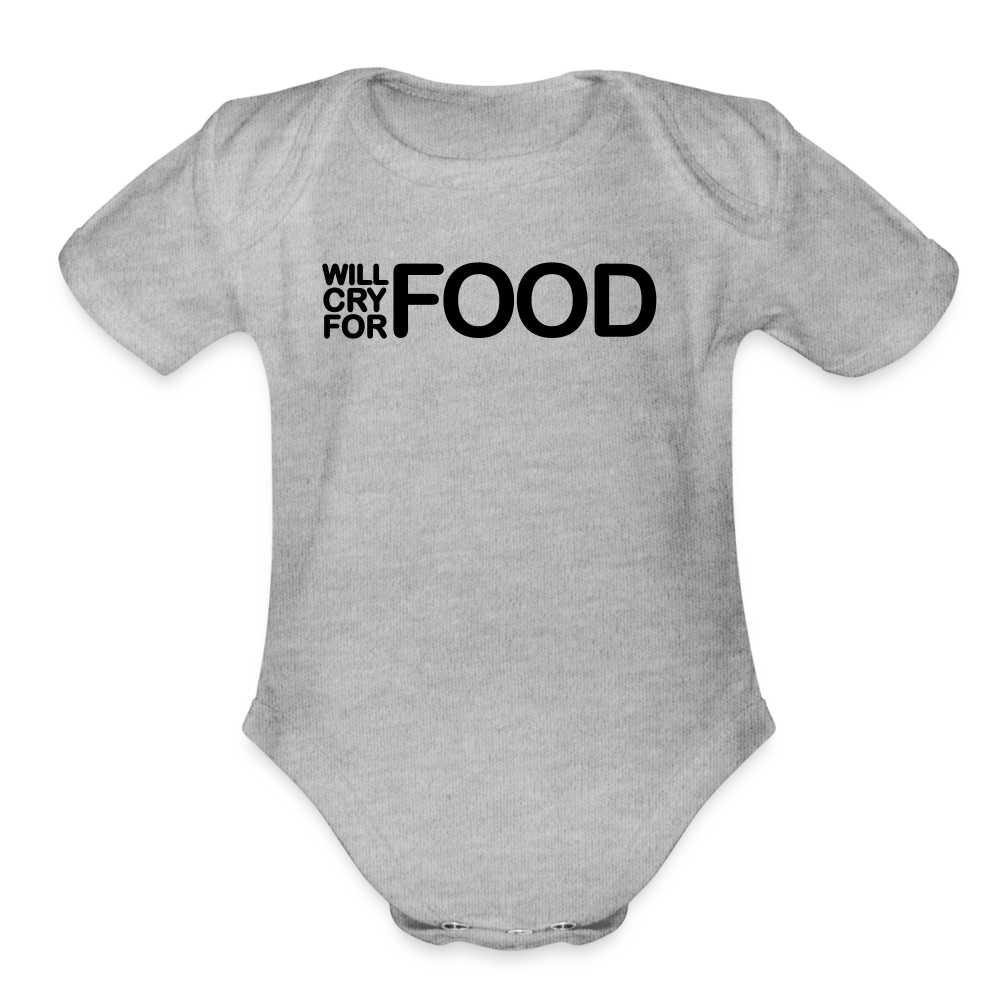 Babies Unisex Short Sleeve Baby Bodysuit - heather grey