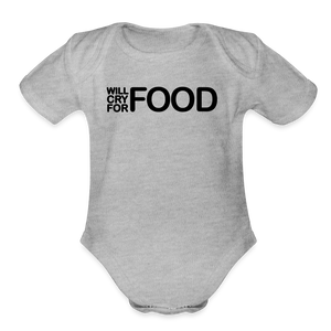 Babies Unisex Short Sleeve Baby Bodysuit - heather grey