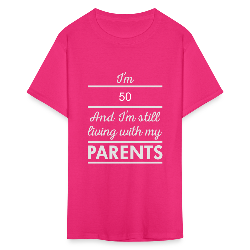 Unisex Classic 50 Print T Shirt - fuchsia