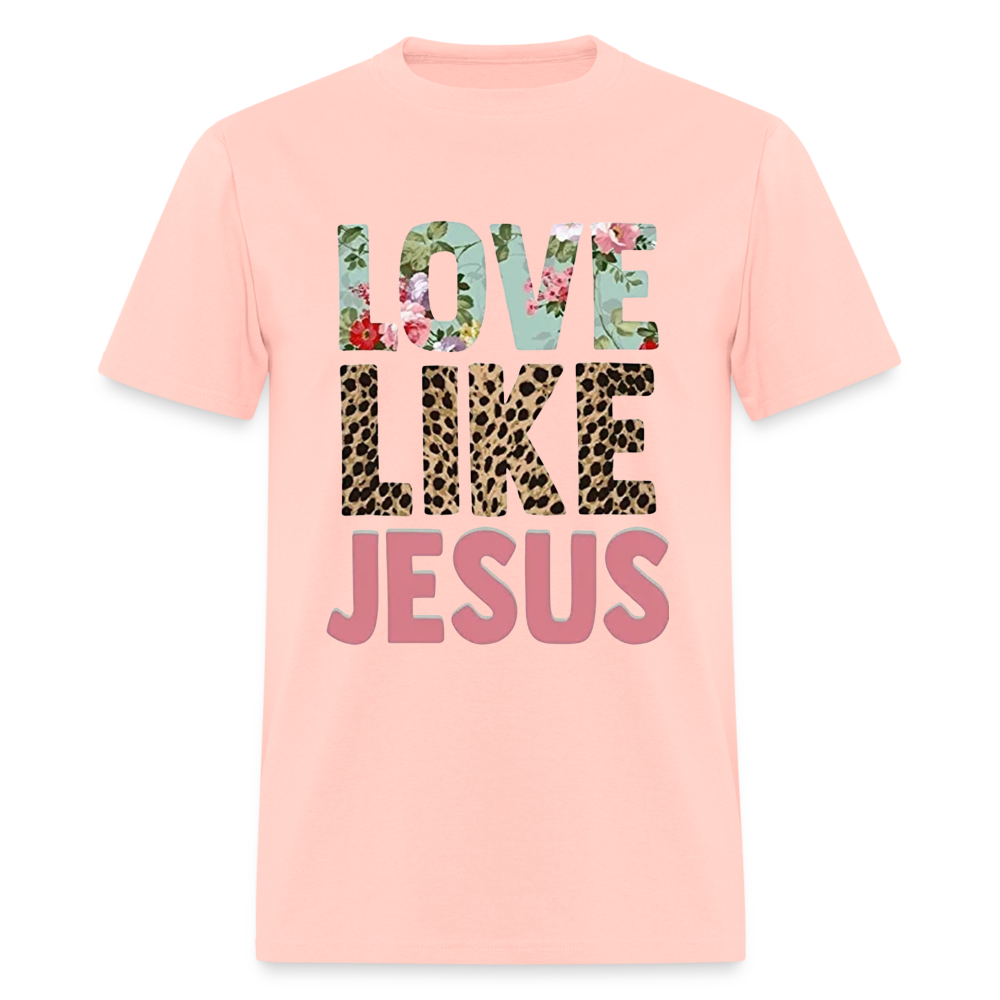 Unisex Jesus Print T Shirt - blush pink 