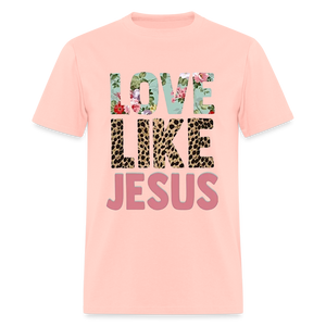 Unisex Jesus Print T Shirt - blush pink 