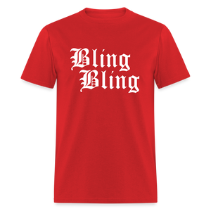 Unisex Bling Bling Print T Shirt - red