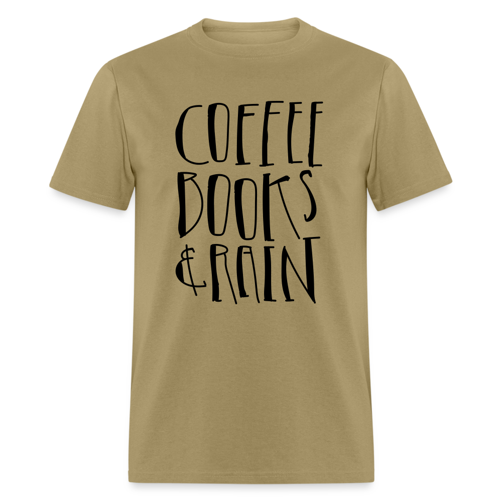 Unisex Coffee Print T Shirt - khaki