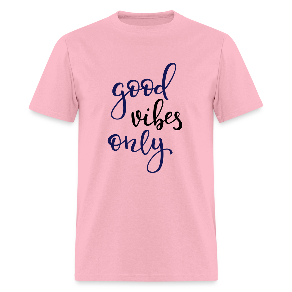 Unisex Good Vibes Print T Shirt - pink