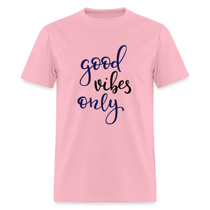 Unisex Good Vibes Print T Shirt - pink