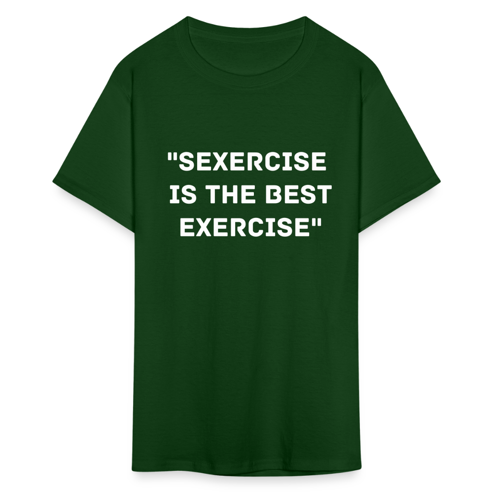 Unisex Classic Fruit of the Loom Exercise Print T Shirt - forest green