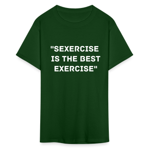 Unisex Classic Fruit of the Loom Exercise Print T Shirt - forest green