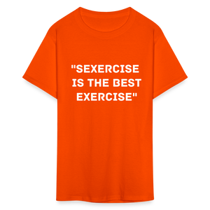 Unisex Classic Fruit of the Loom Exercise Print T Shirt - orange