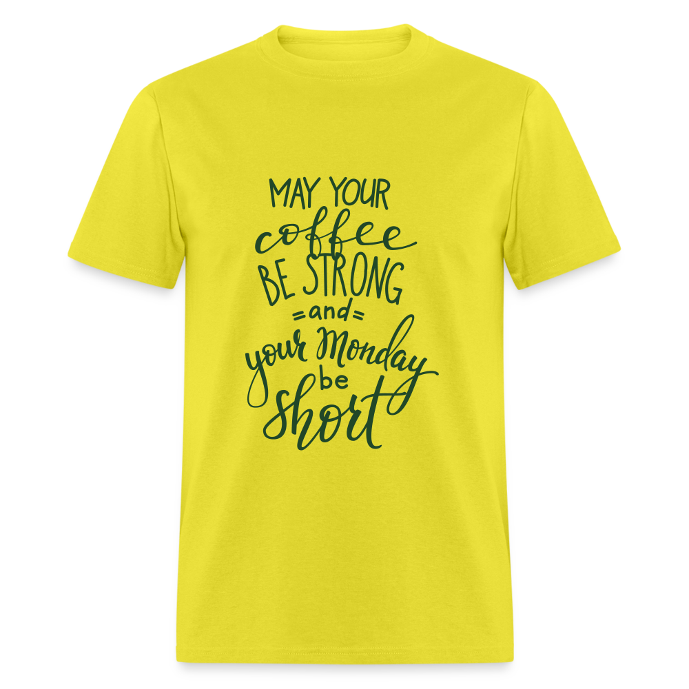 Unisex Adult Coffee Strong Print T Shirt - yellow