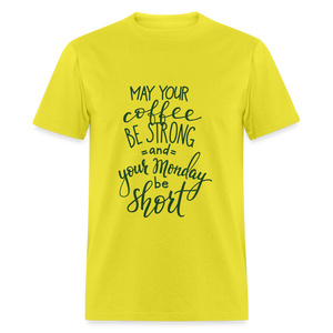 Unisex Adult Coffee Strong Print T Shirt - yellow