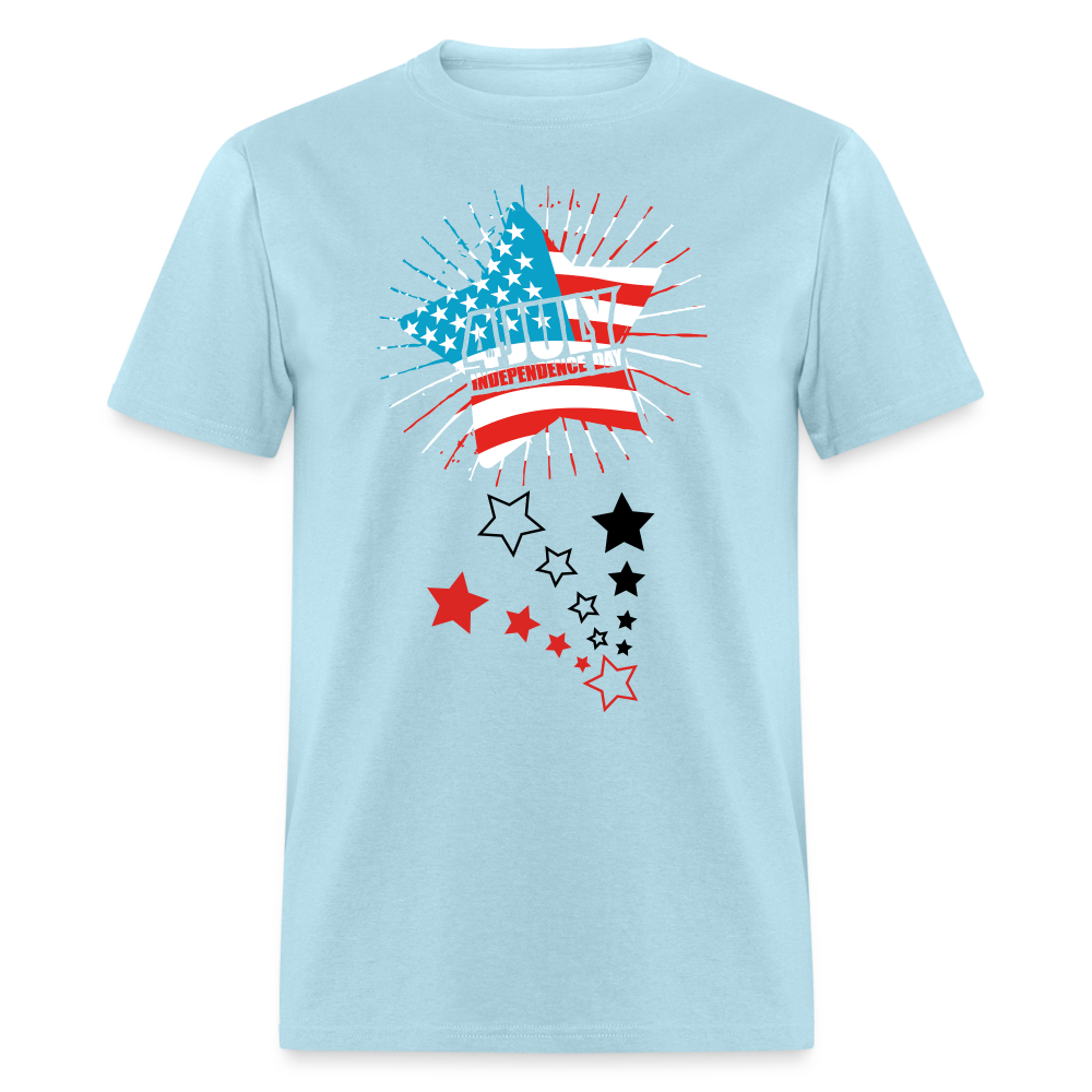 Unisex Independence Day Print T Shirt - powder blue