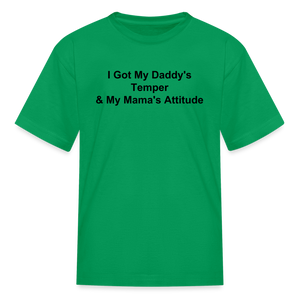 Kids Unisex Attitude Custom T Shirt - kelly green