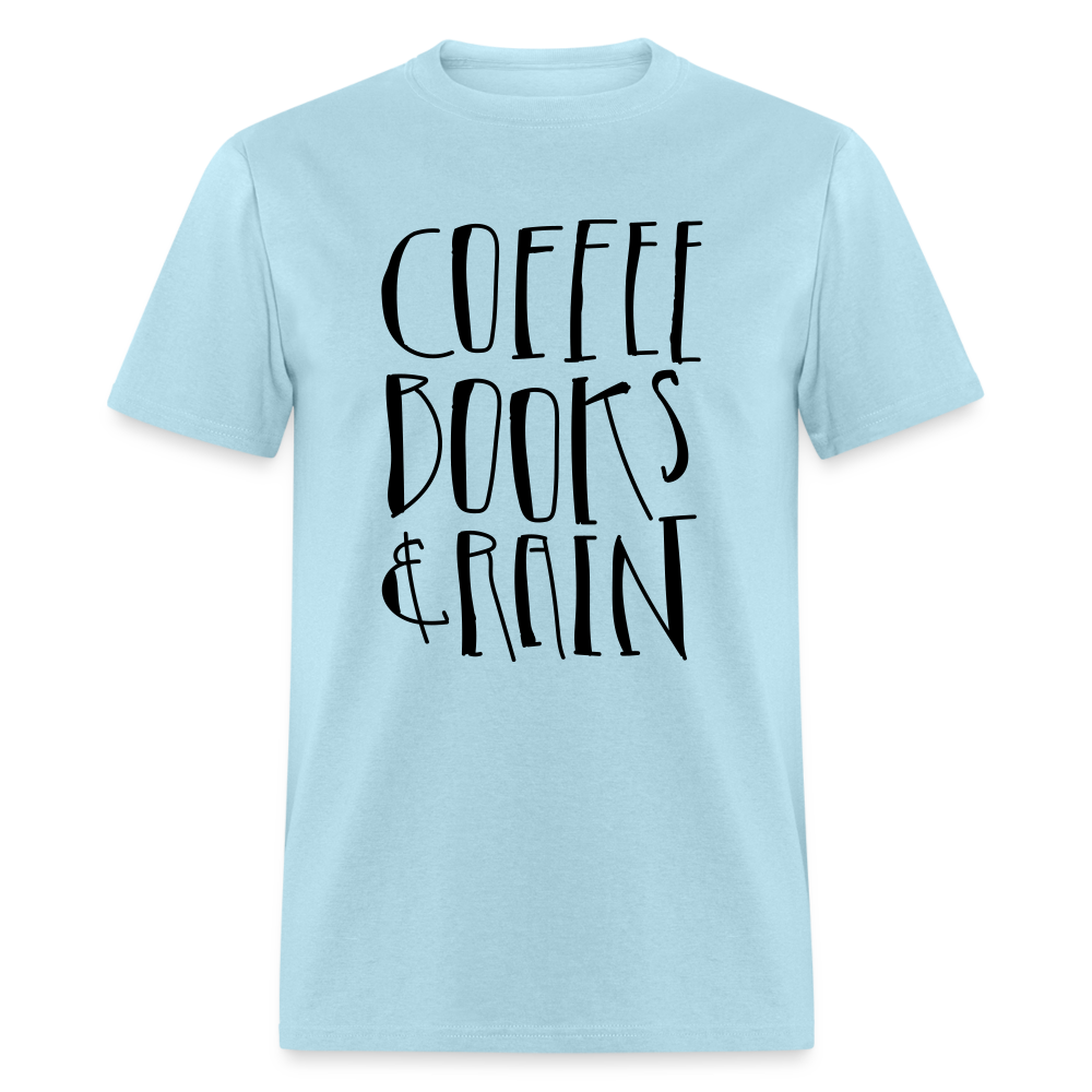 Unisex Coffee Print T Shirt - powder blue