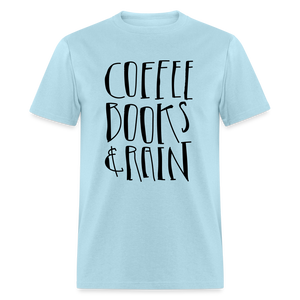 Unisex Coffee Print T Shirt - powder blue