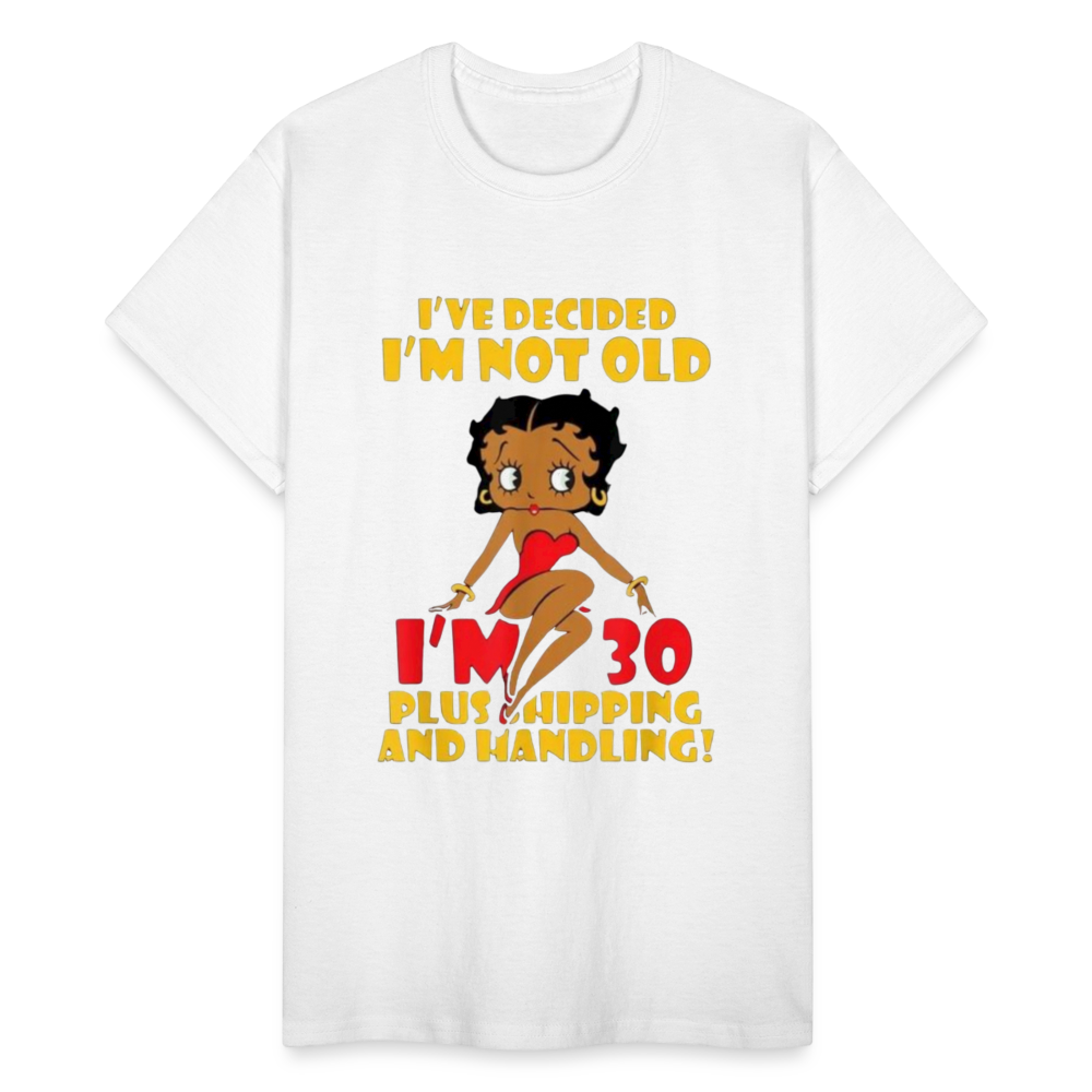 Women's Gildan Cotton I'm Not Old Print T Shirt - white