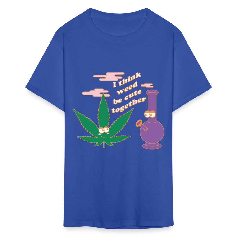 Unisex Classic Weed Print T Shirt - royal blue